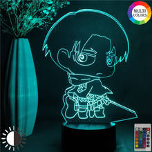 Luz de noche Led de ataque a los Titanes para niños, lámpara de mesa con figuras de Manga en 3d, decoración del dormitorio, Anime 2024 - compra barato