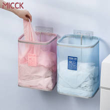 Micck-cesta de armazenamento dobrável, tecido azul, malha para roupas sujas, cesto de roupa, organizador de brinquedos, acessórios de armazenamento 2024 - compre barato