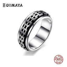 GOMAYA Real 925 Sterling Silver Rings Fashion Gothic Vintage Rock Punk Cocktail Finger Rings Fine Jewelry Gift Unisex Wholesale 2024 - buy cheap