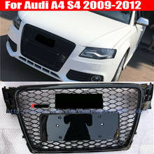 For Audi A4 S4 B8 2009 2010 2011 2012 RS Style Euro Honeycomb Hex Mesh Gloss Black Grill 2024 - buy cheap