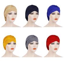Women Muslim Frontal Cross Bonnet Hijab Turban Hat Chemo Cap Headscarf Headwear Islamic Beanies Skullies Amira Sleep Night Cap 2024 - buy cheap