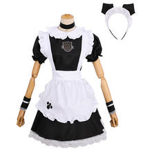 Sexy Amine Black Cute Lolita French Maid Cosplay Costume Lolita Dress Women Maid Outfit Cat Girls Waitress Maid Suit Party Dress 2024 - buy cheap