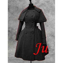 fondcosplay Gothic Lolita Punk Wool black Coat Jacket With Cape sweet Dress Cosplay Costume Tailor-made[CK529] 2024 - buy cheap