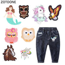 ZOTOONE Iron on Patch for Jeans Sew on Animal Embroidered Owl Mermaid Patches for Clothing DIY Badge for Clothes Applique G 2024 - buy cheap