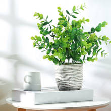 Decoração para casa, plantas falsas, grama de eucalipto, fervas verdes, folhas, flores artificiais, casamento, sala de estar, decoração de mesa, 1 peça 2024 - compre barato