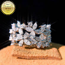 Anel de ouro 18k natural, anel de diamante e noivado, joias para casamento com certificado 0033 2024 - compre barato