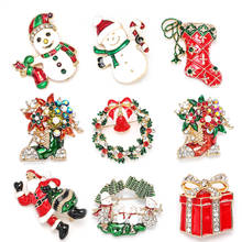 New Christmas Brooches Pins Cute Santa Claus Hat gloves Bells Socks Donuts Candy Enamel Pin Badges Brooch For Women Jewelry Gift 2024 - buy cheap