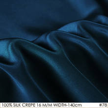 100% Шелковый крепдешин 140 см Ширина 16 Момми ткань из натурального шелка в стиле пэчворк темно-синяя NO78 2024 - купить недорого