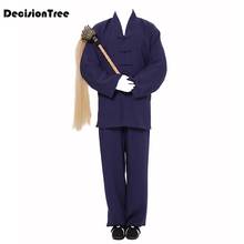 2021 blue black unisex taoist suits dressgown taoism tai robe martial arts clothing cassock garments 2024 - buy cheap