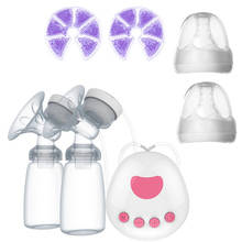 USB Электрический молокоотсос, двойной сосок, согреватель молока, подогреватель для грудного вскармливания, аксессуары для кормления грудью, сумка-морозильник для молока 2024 - купить недорого