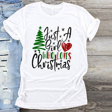 Модная женская футболка с изображением милой девушки любовной елки, Веселая футболка, Рождественская футболка с рисунком Tumblr, женские футболки, футболки с принтом 2024 - купить недорого