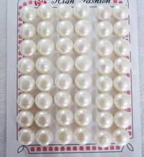 Cuentas de perlas blancas naturales de agua dulce, perlas de un agujero, forma de pan, 1 48 piezas, 9-10mm, envío gratis 2024 - compra barato