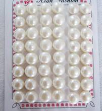 Free Shipping  1 48pcs 9-10mm white nature fresh water pearl beads, one hole pearl,bread shape 2024 - buy cheap