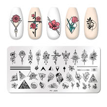 PICT You Flower Pattern Nail Stamping Plates Pictures Nail Art Image Plate Stainless Steel Design Stencil Tools PY-J025 2024 - buy cheap