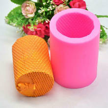 Molde de vela de silicona de panal de abeja de cilindro 3D, arcilla de jabón, molde de pastel DIY 2024 - compra barato