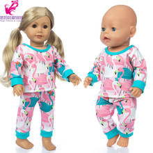 Conjunto de pijama para bebé de 17 pulgadas, ropa de dormir para muñeca, color rosa, 18 pulgadas, Og americano 2024 - compra barato