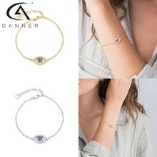 Canner pulseira olho do diabo feminina, bracelete 925 prata esterlina clavícula feminina, berloque 18kgold, joia, joyero 2024 - compre barato