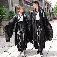 Hanfu bordado preto homens/mulheres chinês tradicional adulto fantasia cosplay dia das bruxas fantasia vestido para casais plus size 5xl 2024 - compre barato