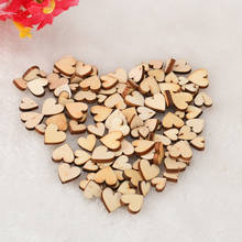 Hot Sell 100pcs Rustic Wood Wooden Love Heart Wedding Table Scatter Decoration Crafts DIY Décoration de fête 2024 - buy cheap