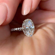 Простые овальные Кристальные кольца для женщин, ювелирное изделие, серебряное кольцо, Женское кольцо в японском и корейском стиле, Женское Обручальное Кольцо 2024 - купить недорого