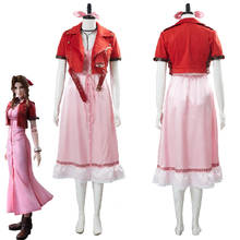 Final Cosplay Fantasy VII 7 Aerith Aeris Gainsborough костюм для косплея розовое платье наряд для женщин и девочек полный комплект на заказ 2024 - купить недорого
