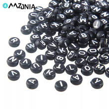 100pcs Black Letter Beads Mixed Black Alphabet Acrylic Round Loose Spacer Beads Handmade for DIY 4*7mm Optional Letters 2024 - buy cheap