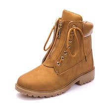 CUZULLAA-botas de trabajo con cordones para mujer, botines a la moda, 5 colores, 36-41 talla grande, otoño 2024 - compra barato