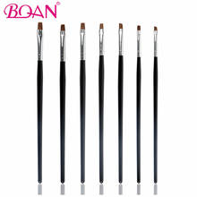 BQAN Acrylic Nail Brushes 7 Pcs/Set UV Gel Nail Art Painting Drawing Brush Pen Nail Art Tool Flat Hair Product Promotion 2024 - buy cheap