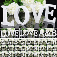 1pc DIY 8cm Freestanding Wood Wooden Letters White Alphabet Wedding Birthday Party Home Decorations Personalised Name Design 2024 - buy cheap