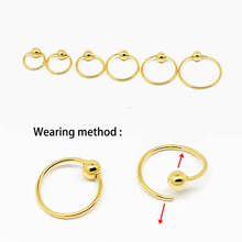 Golden/Gold color Ball Bead Small Hoop Earrings For Women Men 925 Sterling Silver Round Circle Earrings Hoops Ear Bone Hoops 2024 - buy cheap