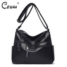 Luxury Double Layers Women Handbag High Quality Durable Soft Leather Shoulder Bag Large Capacity Women's Leather Messenger Bag 2024 - buy cheap