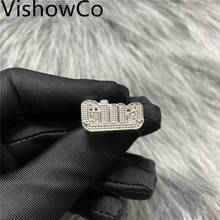 VishowCo-anillo de acero inoxidable personalizado para hombre y mujer, sortija de circonita hecha a mano, de color dorado 2024 - compra barato