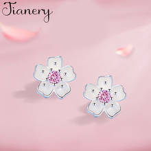 JIANERY New Silver Color Cherry Blossoms Flower Earrings For Women Bohemian Fashion Female Jewelry 2019   Brincos 2024 - buy cheap