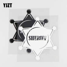 YJZT 12.9×14.9CM SHERIFF Vinyl Decal Creative Pattern Car Sticker Interesting Cartoon Black/Silver 4C-0520 2024 - buy cheap