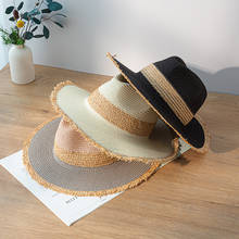 Summer New Simple Retro Color Matching Jazz Hat Tassel Fashion Hand-Woven Straw Sun Hat Outdoor Beach Summer 2024 - buy cheap