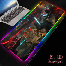 Mousepad grande com led rgb, porta usb colorida, antiderrapante, para mouse de mesa, 14 cores para pc e laptop, para jogos e combate 2024 - compre barato