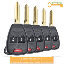 KEYECU-llave de coche remota para Dodge Caravan, cargador de calibre Durango, Brooklyn, Avenger RAM, Nitro Magnum, Fob, 3 botones, M3N5WY72XX, 5 uds. 2024 - compra barato