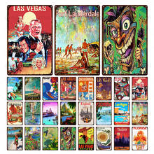 Las Vegas Poster United States Travel City Retro Plaque Metal Vintage Tin Sign Decoration Bar Restaurant Shop Wall Iron Painting 2024 - buy cheap
