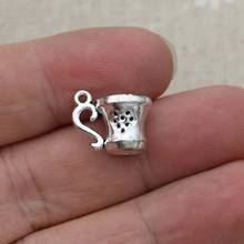 30PCS Antique Silver Plated Cup Charms for Jewelry Making Bracelet Findings DIY Accessories 15x12mm 2024 - buy cheap