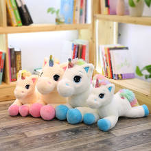dropshipping 40-80cm 1pc Stuffed Animal Baby Doll Kawaii Cartoon Rainbow Unicorn Plush toys Kids Children Birthday Present Toys 2024 - buy cheap