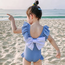Roupa de banho infantil para meninas, traje de banho de uma peça sem costas com secagem rápida, verão 2021 2024 - compre barato
