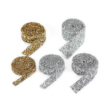 1 quintal costura guarnição cristal motivo strass quente fix strass fita aplicador fita com strass ferro em apliques para vestidos 2024 - compre barato