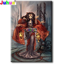 5d diy pintura de diamante demon queen série artesanato inteiro quadrado broca bordado de diamante gótico vampiros presente de dia das bruxas 2024 - compre barato