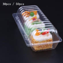 30/50pcs Cupcake Boxes And Packaging Transparant Clear Cake Box Disposable Rectangle Cake Box Fruit Dessert Sushi Roll Bread Box 2024 - buy cheap