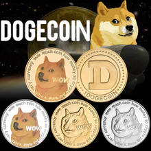 Gold Plated Silver Plated Dogecoin Commemorative Coins Cute Dog Pattern Souvenir Bit Coin Art Collection Creative Gift 2024 - buy cheap