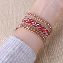 KELITCH Leather Strand Beads 3 Wrap Bracelets for Women Elegant Bracelet Trendy Jewelry Pulsera Decorations Girls Wholesale 2024 - buy cheap