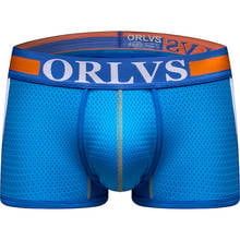 2020 ORLVS Brand Sexy Men Underwear Boxer Cueca Male Panties Mesh Breathable Solid Basic Underpants Boxers Man OR114 2024 - buy cheap