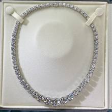 Роскошное ожерелье из стерлингового серебра 100% пробы для женщин ожерелье из высокоуглеродистого бриллианта свадебное благородное темпераментное ювелирное изделие 2024 - купить недорого