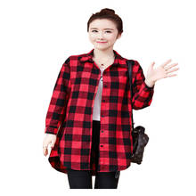 Camisa a cuadros para mujer, chaqueta de manga larga para primavera y otoño, Top delgado y delgado, camisa de longitud media de gran tamaño, B12, 2021 2024 - compra barato