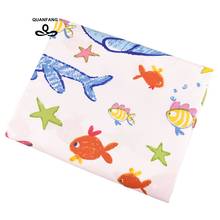 Fish Serie Printed Twill Cotton Fabric For Sewing DIY Quilting Baby Children Sheet Pillow,Cushion,Toys,Half Meter,50X160cm/Piece 2024 - buy cheap